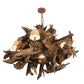 Meyda Lighting Driftwood 40" 6-Light Natural Wood & Rusty Nail Chandelier With Tuscan Textrene Shade