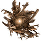 Meyda Lighting Driftwood 40" 6-Light Natural Wood & Rusty Nail Chandelier With Tuscan Textrene Shade