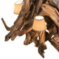 Meyda Lighting Driftwood 40" 6-Light Natural Wood & Rusty Nail Chandelier With Tuscan Textrene Shade
