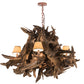 Meyda Lighting Driftwood 40" 6-Light Natural Wood & Rusty Nail Chandelier With Tuscan Textrene Shade