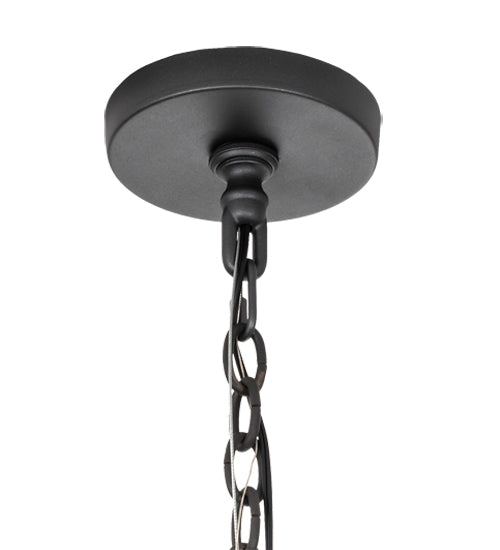 Meyda Lighting Dubrek 24" 6-Light Gunmetal Foyer Lantern Pendant Light With Clear Rainstone Idalight Shade