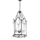 Meyda Lighting Dubrek 24" 6-Light Gunmetal Foyer Lantern Pendant Light With Clear Rainstone Idalight Shade