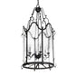 Meyda Lighting Dubrek 24" 6-Light Gunmetal Foyer Lantern Pendant Light With Clear Rainstone Idalight Shade