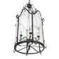 Meyda Lighting Dubrek 24" 6-Light Gunmetal Foyer Lantern Pendant Light With Clear Rainstone Idalight Shade