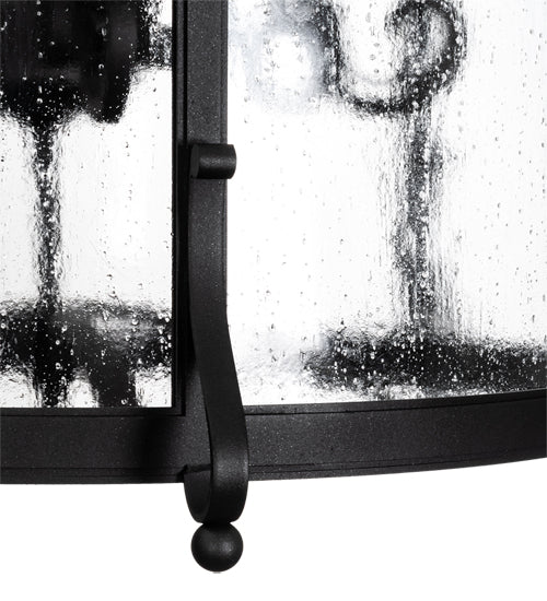 Meyda Lighting Dubrek 24" 6-Light Gunmetal Foyer Lantern Pendant Light With Clear Rainstone Idalight Shade
