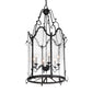 Meyda Lighting Dubrek 24" 6-Light Gunmetal Foyer Lantern Pendant Light With Clear Rainstone Idalight Shade