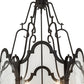 Meyda Lighting Dubrek 33" 12-Light Old Wrought Iron Foyer Lantern Pendant Light With Clear Shade Glass