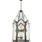 Meyda Lighting Dubrek 33" 12-Light Old Wrought Iron Foyer Lantern Pendant Light With Clear Shade Glass