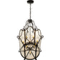Meyda Lighting Dubrek 33" 12-Light Old Wrought Iron Foyer Lantern Pendant Light With Clear Shade Glass