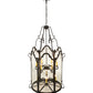 Meyda Lighting Dubrek 33" 12-Light Old Wrought Iron Foyer Lantern Pendant Light With Clear Shade Glass