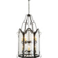 Meyda Lighting Dubrek 33" 12-Light Old Wrought Iron Foyer Lantern Pendant Light With Clear Shade Glass