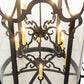 Meyda Lighting Dubrek 33" 12-Light Old Wrought Iron Foyer Lantern Pendant Light With Clear Shade Glass