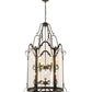 Meyda Lighting Dubrek 33" 12-Light Old Wrought Iron Foyer Lantern Pendant Light With Clear Shade Glass
