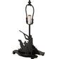 Meyda Lighting Duck Hunter 16" Textured Black Dog Accent Table Lamp With Beige Art Shade Glass