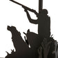 Meyda Lighting Duck Hunter 16" Textured Black Dog Accent Table Lamp With Beige Art Shade Glass