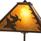 Meyda Lighting Duck Hunter 20" 2-Light Antique Copper Dog Table Lamp With Amber Mica Shade Glass