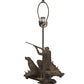 Meyda Lighting Duck Hunter 20" 2-Light Antique Copper Dog Table Lamp With Amber Mica Shade Glass