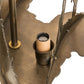 Meyda Lighting Duck Hunter 21" 2-Light Antique Copper Dog Table Lamp With Beige Art Shade Glass