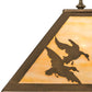 Meyda Lighting Duck Hunter 21" 2-Light Antique Copper Dog Table Lamp With Beige Art Shade Glass