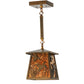 Meyda Lighting Ducks in Flight 10" Antique Copper Pendant Light With Amber Mica Shade Glass