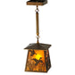 Meyda Lighting Ducks in Flight 10" Antique Copper Pendant Light With Amber Mica Shade Glass
