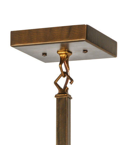 Meyda Lighting Ducks in Flight 10" Antique Copper Pendant Light With Amber Mica Shade Glass