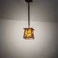 Meyda Lighting Ducks in Flight 10" Antique Copper Pendant Light With Amber Mica Shade Glass