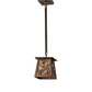 Meyda Lighting Ducks in Flight 10" Antique Copper Pendant Light With Amber Mica Shade Glass