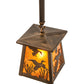 Meyda Lighting Ducks in Flight 10" Antique Copper Pendant Light With Amber Mica Shade Glass