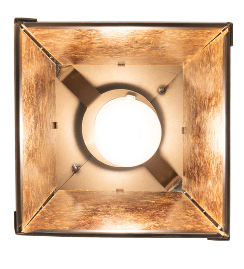 Meyda Lighting Ducks in Flight 10" Antique Copper Pendant Light With Amber Mica Shade Glass