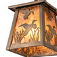 Meyda Lighting Ducks in Flight 10" Antique Copper Pendant Light With Amber Mica Shade Glass