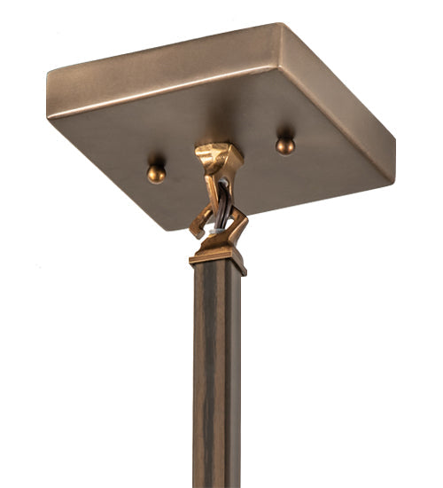 Meyda Lighting Ducks in Flight 10" Antique Copper Pendant Light With Amber Mica Shade Glass