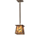 Meyda Lighting Ducks in Flight 10" Antique Copper Pendant Light With Amber Mica Shade Glass