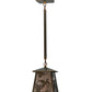 Meyda Lighting Ducks in Flight 10" Antique Copper Pendant Light With Silver Mica Shade Glass