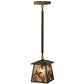 Meyda Lighting Ducks in Flight 10" Antique Copper Pendant Light With Silver Mica Shade Glass