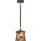 Meyda Lighting Ducks in Flight 10" Antique Copper Pendant Light With Silver Mica Shade Glass