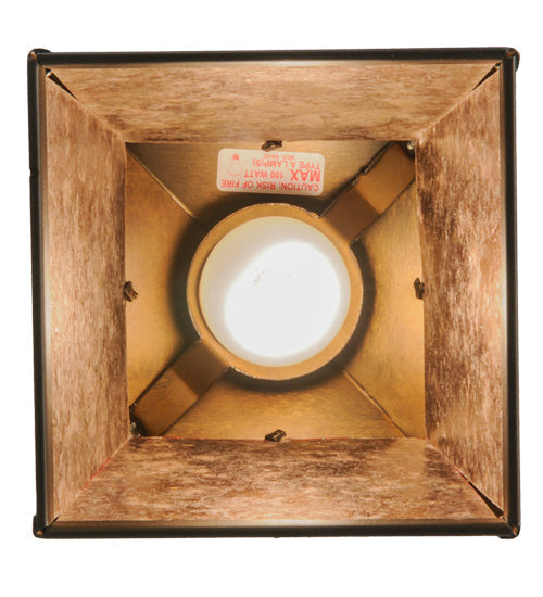 Meyda Lighting Ducks in Flight 10" Antique Copper Pendant Light With Silver Mica Shade Glass