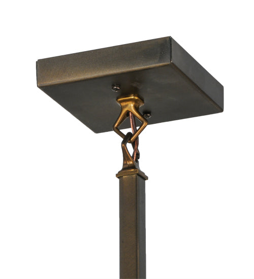 Meyda Lighting Ducks in Flight 10" Antique Copper Pendant Light With Silver Mica Shade Glass