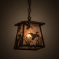 Meyda Lighting Ducks in Flight 10" Oil Rubbed Bronze Mini Pendant Light With Silver Mica Shade Glass