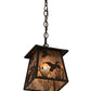 Meyda Lighting Ducks in Flight 10" Oil Rubbed Bronze Mini Pendant Light With Silver Mica Shade Glass