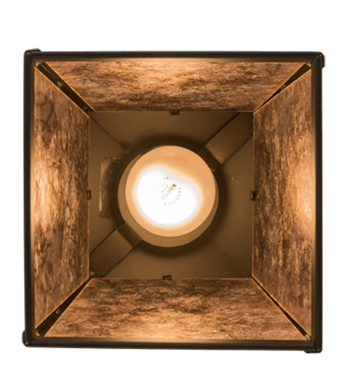 Meyda Lighting Ducks in Flight 10" Oil Rubbed Bronze Mini Pendant Light With Silver Mica Shade Glass