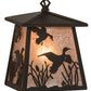 Meyda Lighting Ducks in Flight 10" Oil Rubbed Bronze Mini Pendant Light With Silver Mica Shade Glass
