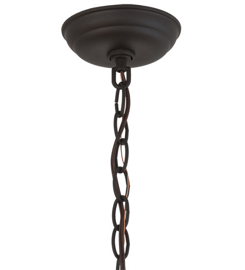 Meyda Lighting Ducks in Flight 10" Oil Rubbed Bronze Mini Pendant Light With Silver Mica Shade Glass