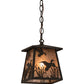 Meyda Lighting Ducks in Flight 10" Oil Rubbed Bronze Mini Pendant Light With Silver Mica Shade Glass