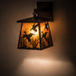 Meyda Lighting Ducks in Flight 10" Timeless Bronze Wall Sconce With Amber Mica Shade Glass