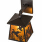 Meyda Lighting Ducks in Flight 10" Timeless Bronze Wall Sconce With Amber Mica Shade Glass