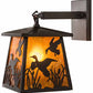 Meyda Lighting Ducks in Flight 10" Timeless Bronze Wall Sconce With Amber Mica Shade Glass