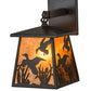 Meyda Lighting Ducks in Flight 10" Timeless Bronze Wall Sconce With Amber Mica Shade Glass