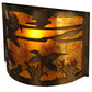 Meyda Lighting Ducks in Flight 12" Antique Copper Wall Sconce With Amber Mica Shade Glass