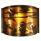 Meyda Lighting Ducks in Flight 12" Antique Copper Wall Sconce With Amber Mica Shade Glass